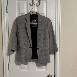Express Black and White Checkered Blazer